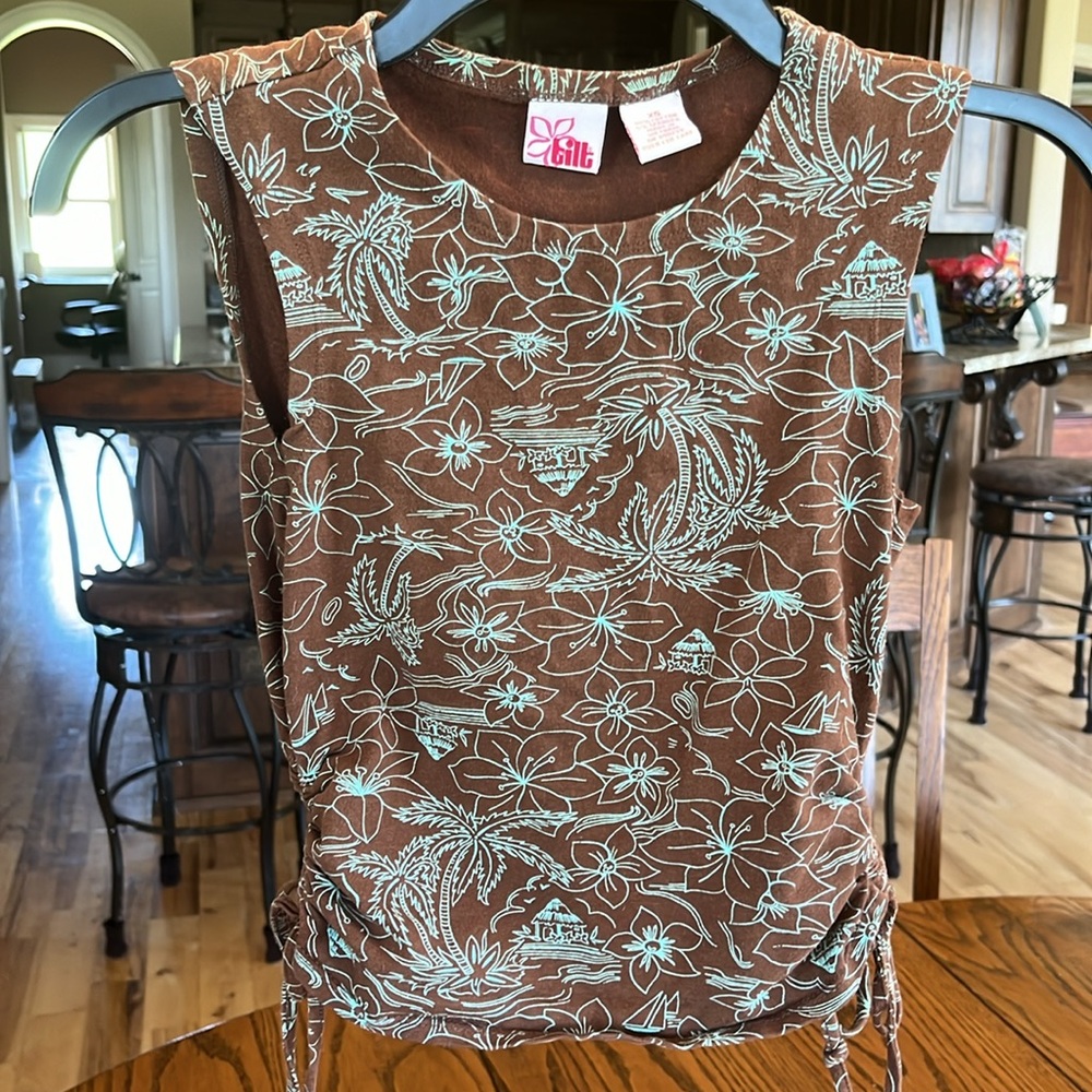 Baby Tee Tropical Tank Coffee Bean Brown - Picture 1 of 11